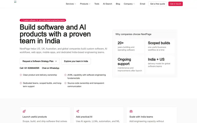 NextPage IT Solutions Pvt Ltd website