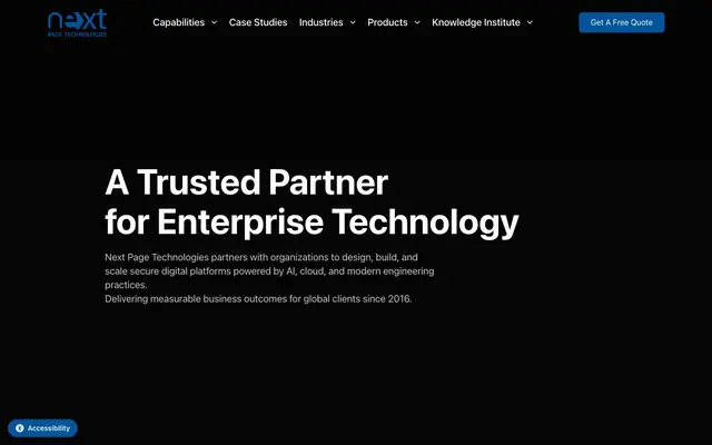 Next Page Technologies Pvt Ltd website