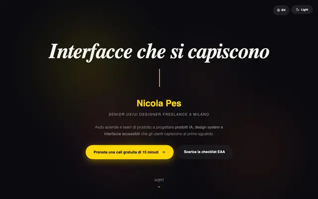 Nicola Pes — Digital Designer website