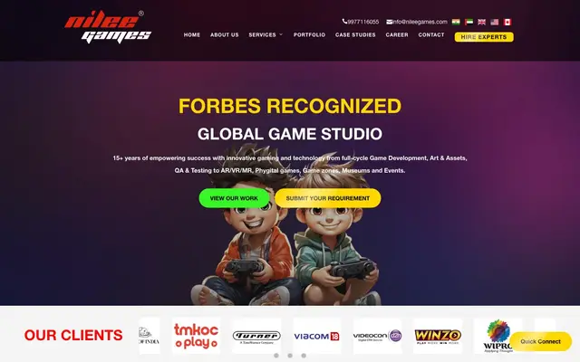 Nilee Games and Future Technologies Pvt. Ltd website