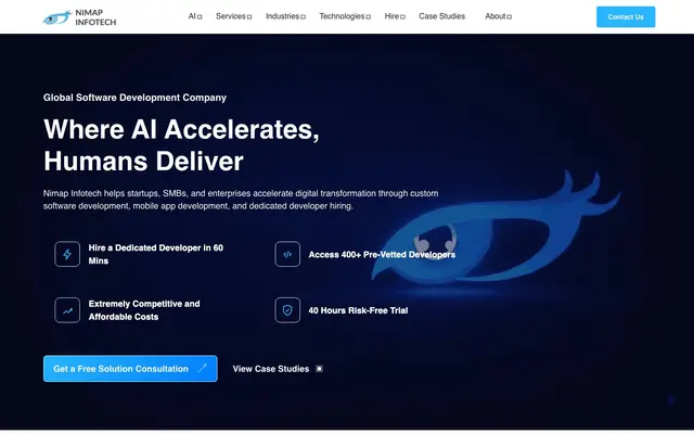 Nimap Infotech website