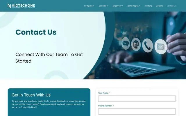 Niotechone Software Solution Pvt. Ltd website