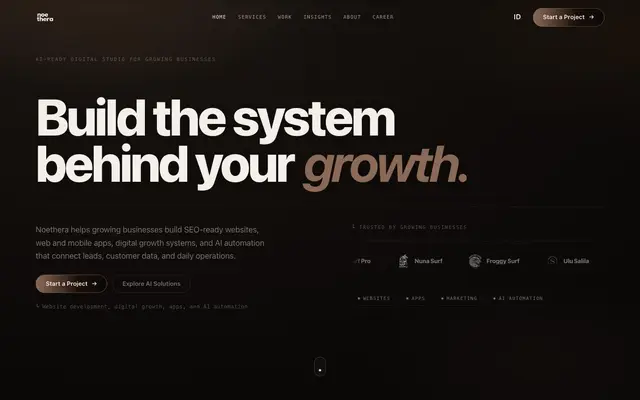 Noethera Studio - Digital Agency website