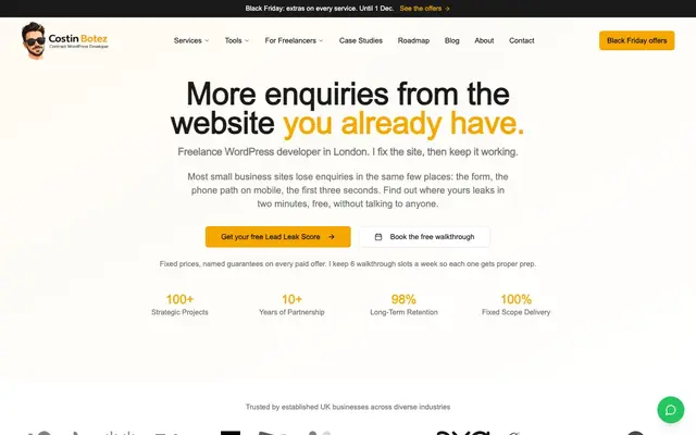 Costin Botez - Freelance WordPress Developer London website