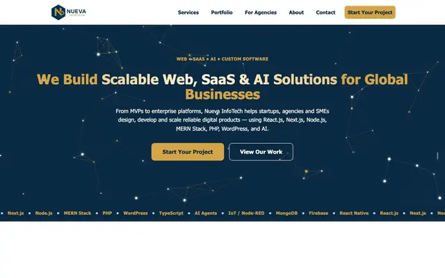 Nueva InfoTech | Software, Website & App Development Company website
