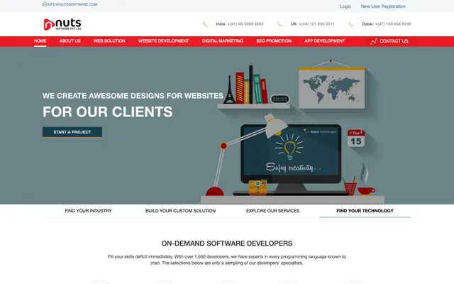 Nuts Software Solutions Pvt. Ltd. website