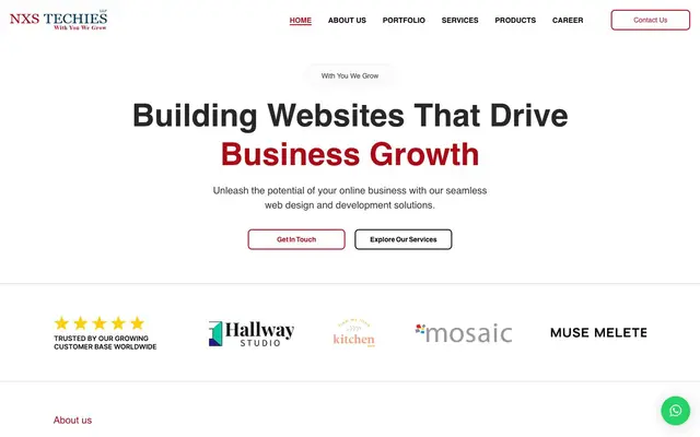 NXS Techies LLP website