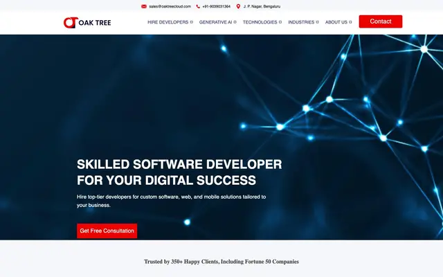 Oak Tree Software - Mobile App Development Company in Bangalore | Hire Dedicated Developers website