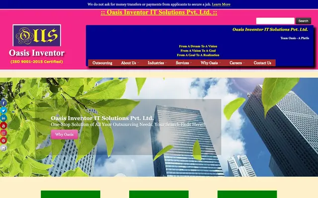 Oasis Inventor IT Solutions Private Limited website