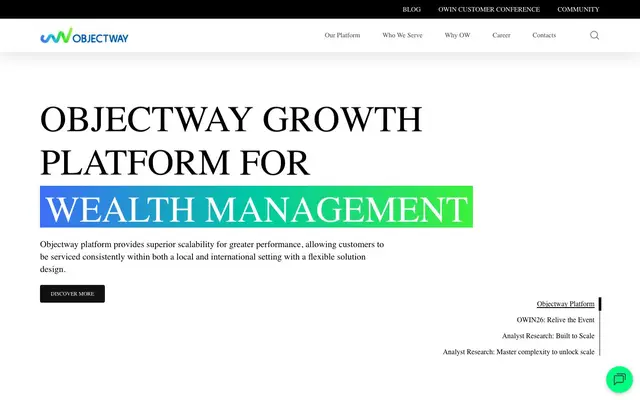 Objectway Milano website