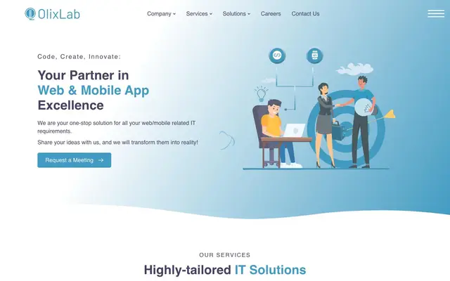 Olix Lab - Website & Mobile App Development Company website