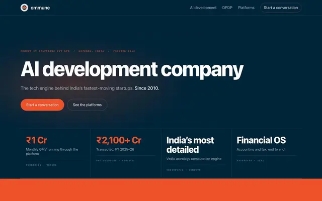 Ommune IT Solutions Private Limited website