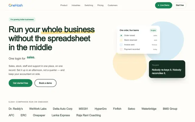 OneHash website