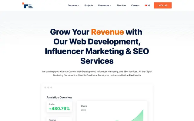 One Pixel Media website
