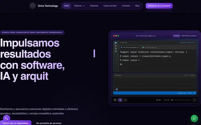 Oniratec S.L. | Desarrollo de Software & IA website