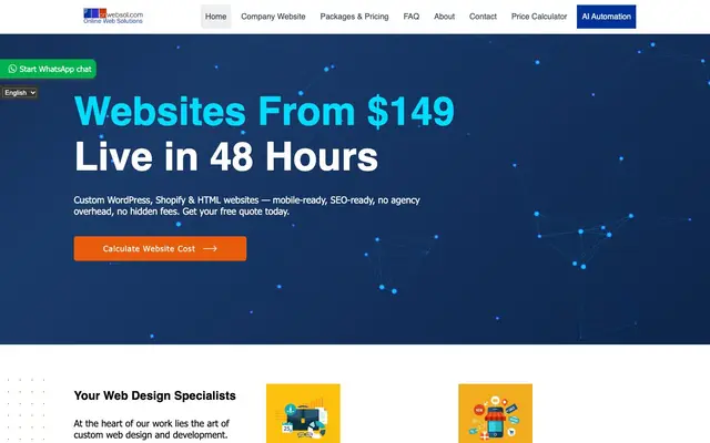onwebsol.com | Top notch web solutions website