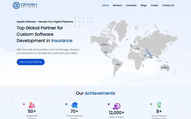 Opash Software website