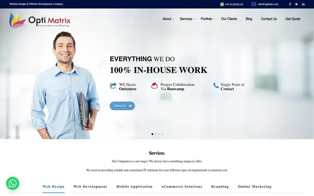 Opti Matrix Solutions website