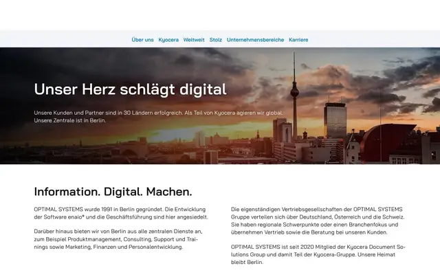 OPTIMAL SYSTEMS GmbH - Unternehmenszentrale website