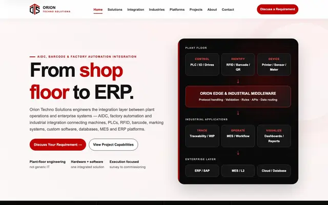Orion Techno Solutions website