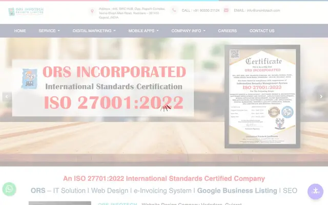 ORS Infotech Pvt. Ltd website