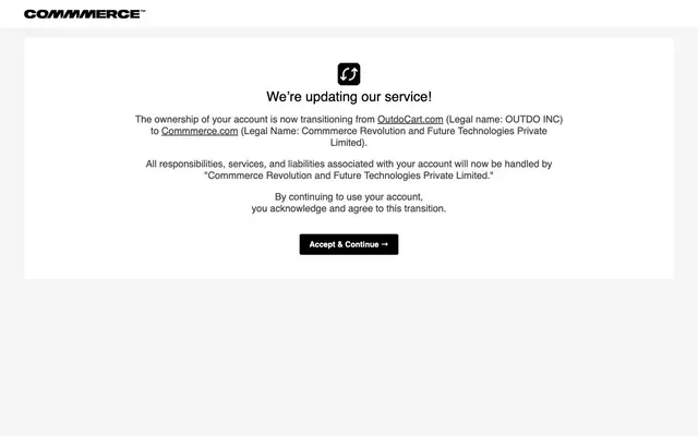 OutdoCart - Ecommerce Website Builder Software website