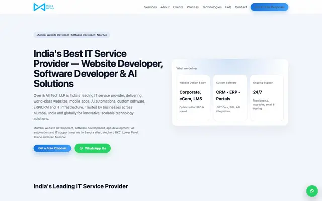 Over and All Tech LLP website