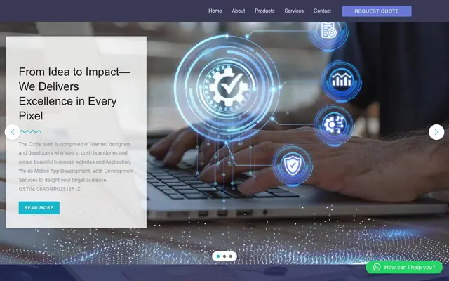 Oxfills Technology - Web And App Development Services website