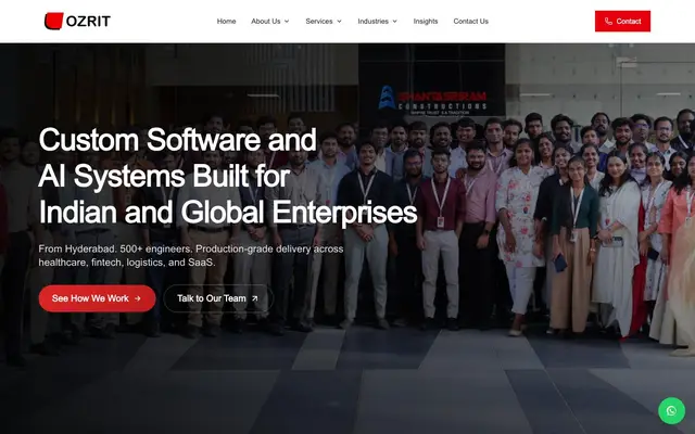 OZRIT - Web & App Development Company website