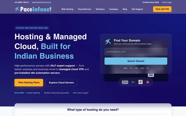 Pace Infonet Web Solutions website