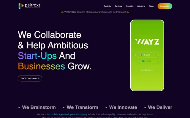 Pairroxz Technologies website