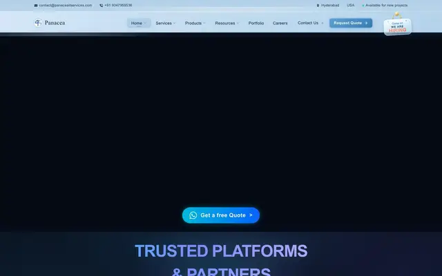 Panacea IT Services website