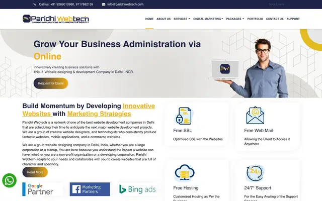 Paridhi Web Tech website