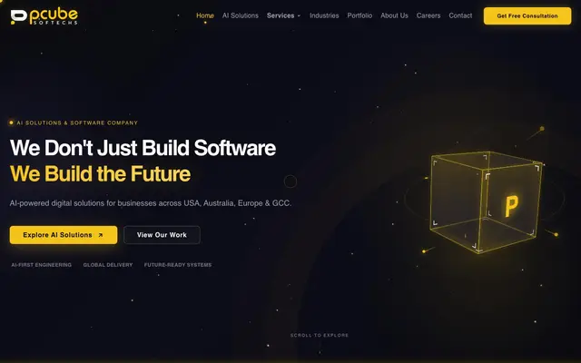 PCUBE SOFTECHS website
