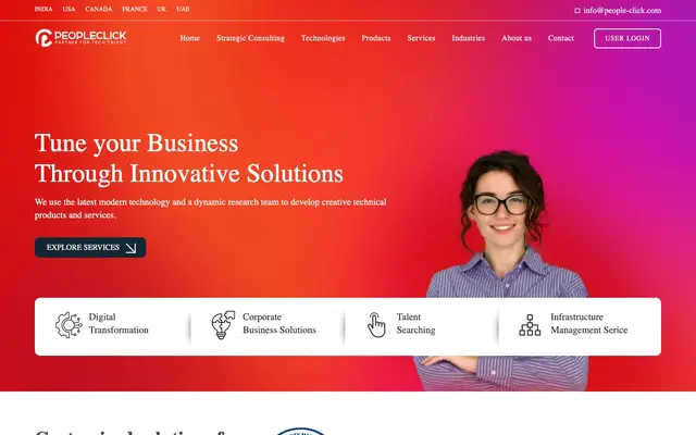 Peopleclick IT Consulting Services website