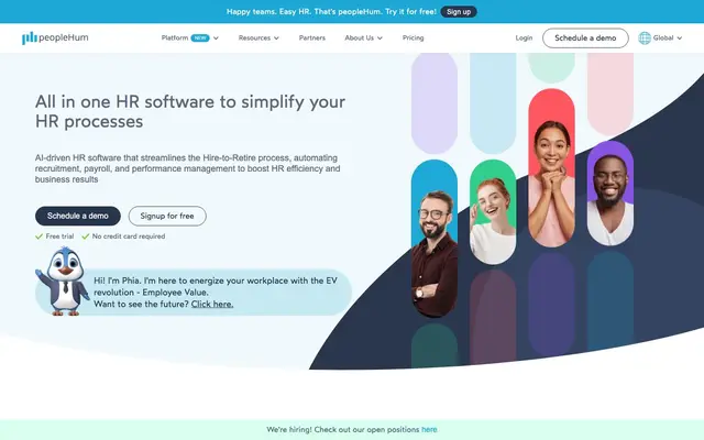 peopleHum - Best HR & Payroll Software website