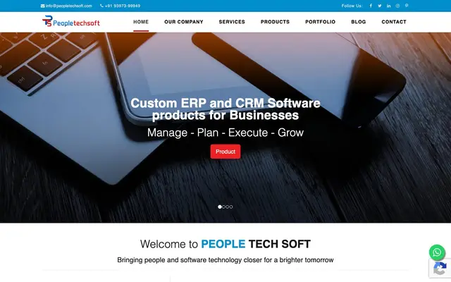People TechSoft IT Solutions website