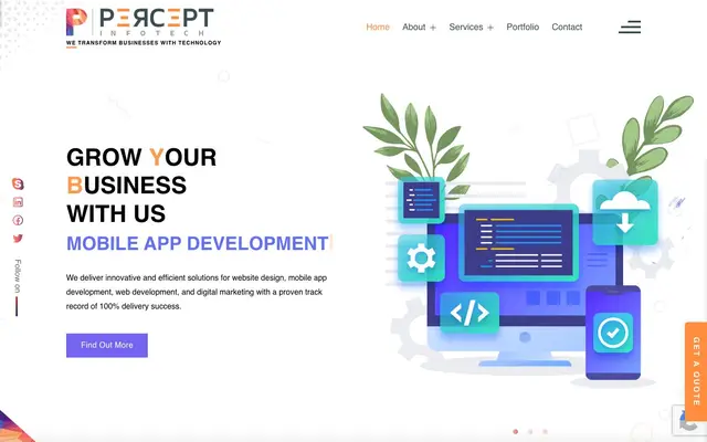 Percept Infotech website