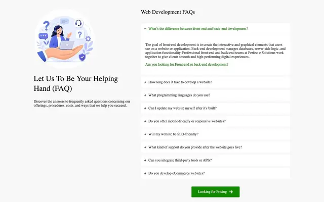 Perfect e Solutions website