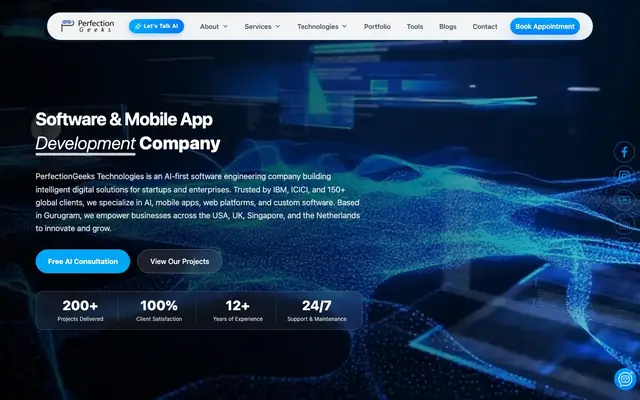 PerfectionGeeks Technologies website