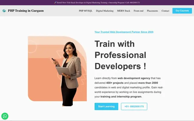 डेवेलपमेंट & ट्रेनिंग website
