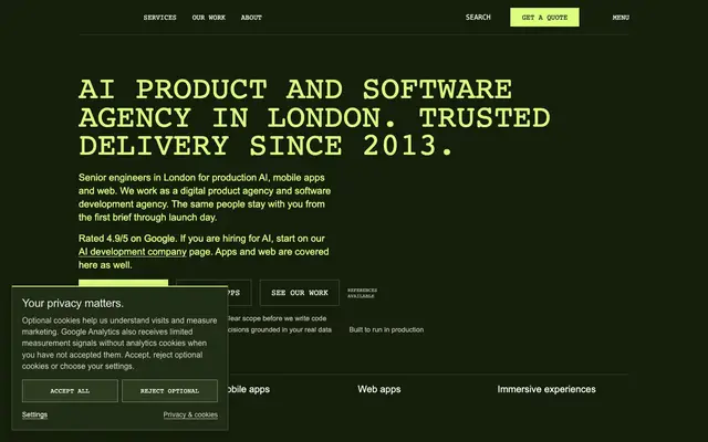 Pixelfield Ltd. website