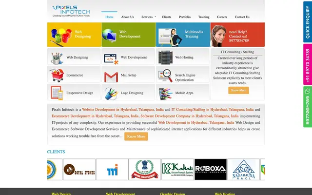 Pixels Infotech website
