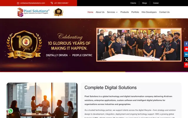 Pixel Solutionz website