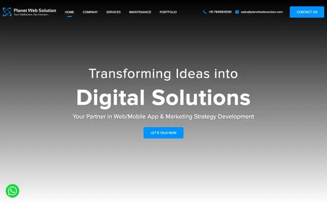Planet Web Solutions Pvt. Ltd website