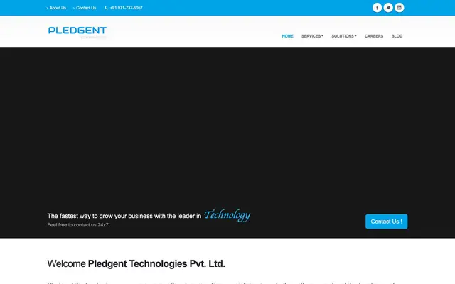 Pledgent Technologies Pvt. Ltd. website