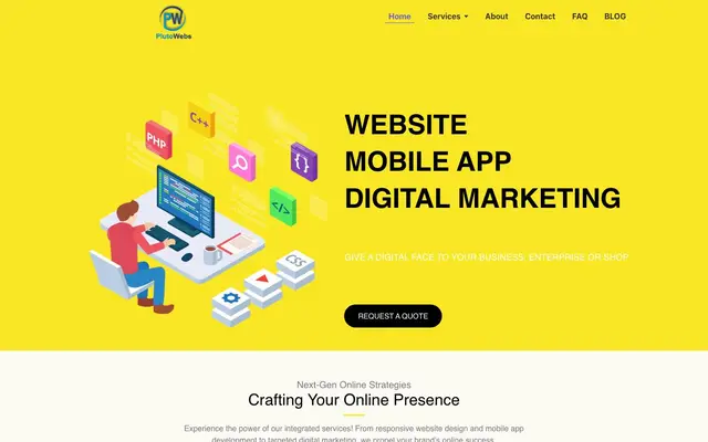 PlutoWebs website