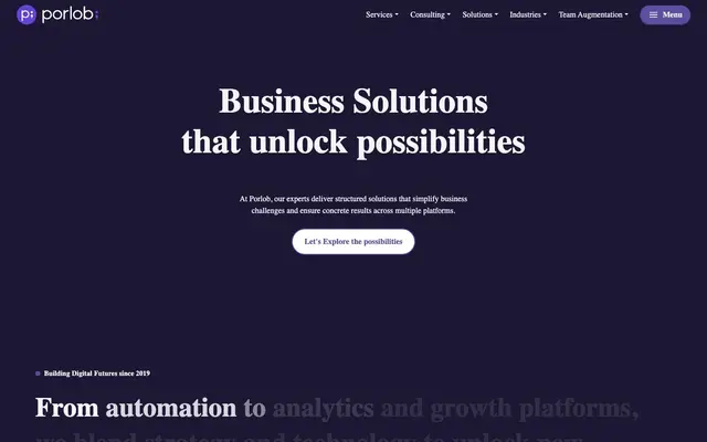Porlob - Web Application,Custom CRM, ERP, Mobile & Ecommerce App Development Company in Mumbai website