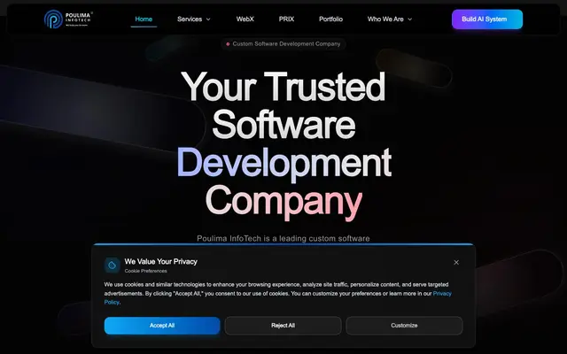 Poulima Infotech - App Development Company website