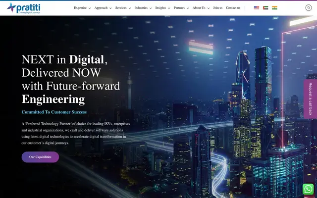 Pratiti Technologies Private Ltd. website
